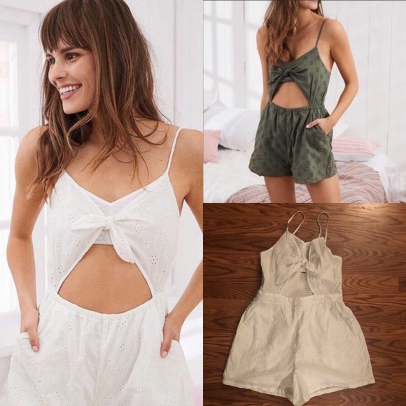white cutout romper